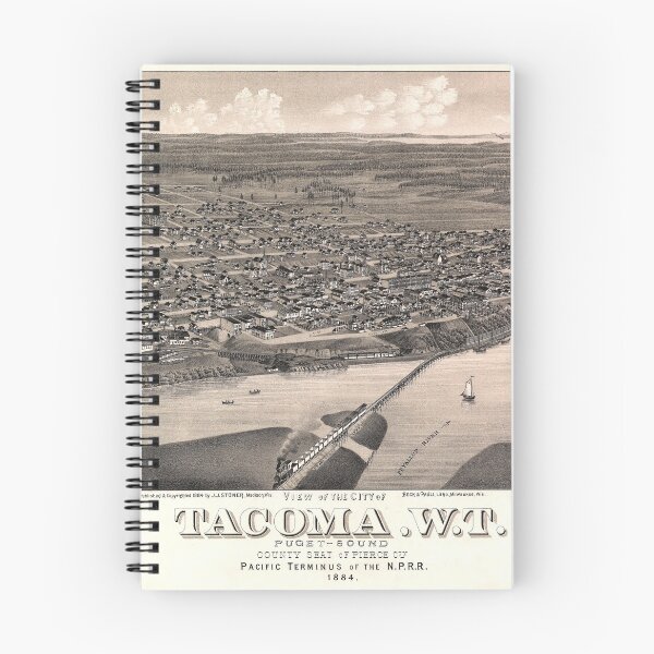 Item preview, Aerial View of Tacoma, Washington (1884) designed and sold by allhistory.