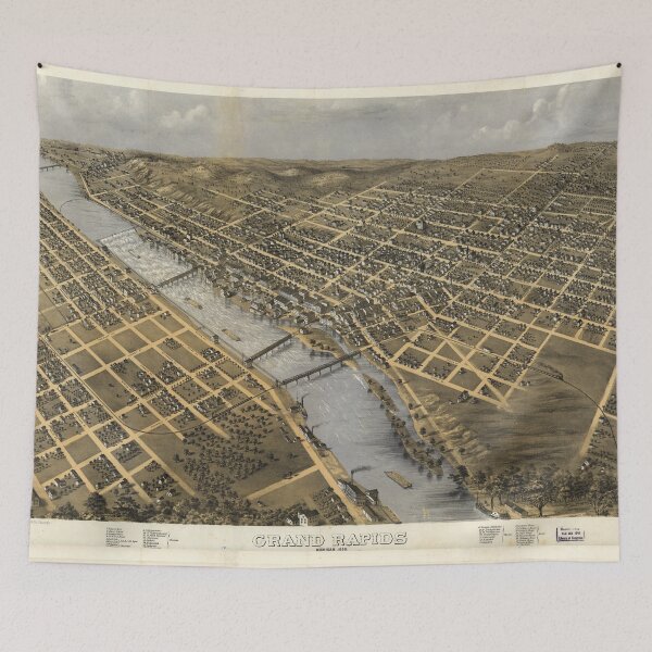 Item preview, Aerial View of Grand Rapids, Michigan (1868) designed and sold by allhistory.