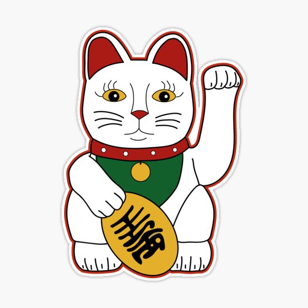 Maneki Neko - lucky cat Sticker for Sale by tuurskaya