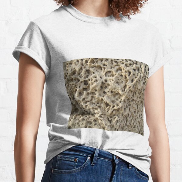 #pattern #abstract #rough #nature #dry cement textured stone material Classic T-Shirt