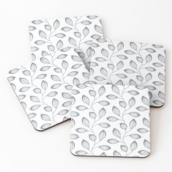 Item preview, Climbing Vine Leaves Gray On White designed and sold by taiche.