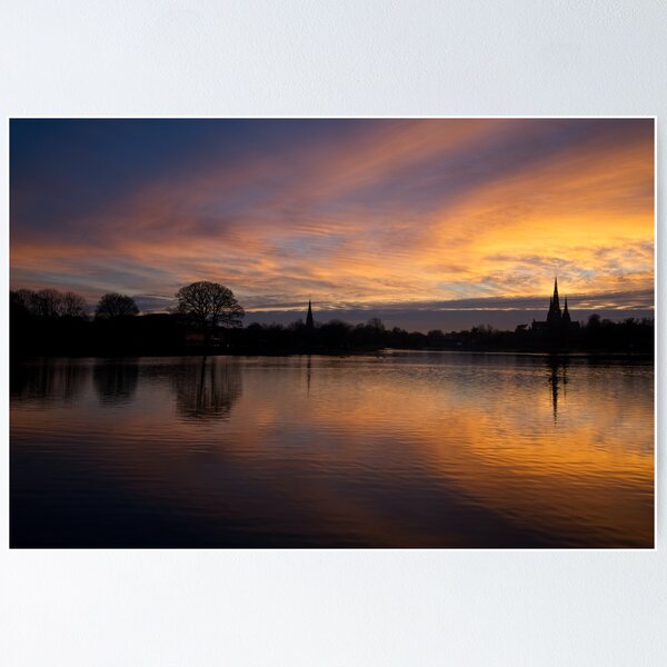 Item preview, Sunset At Lichfield Cathedral designed and sold by rawshutterbug.