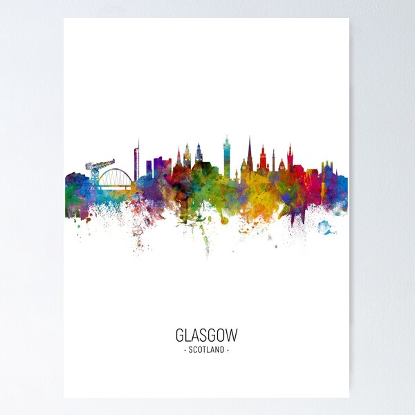 Item preview, Glasgow Scotland Skyline designed and sold by ArtPrints.