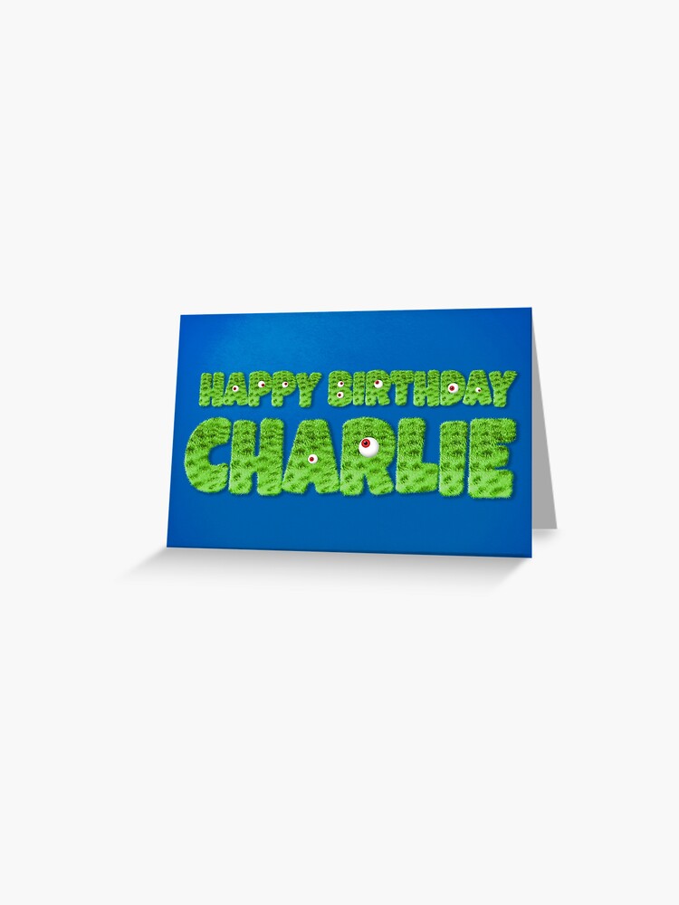 Carte De Vœux Conception De Carte De Voeux Joyeux Anniversaire Charlie Furry Monster Par Ltfrstudio Redbubble