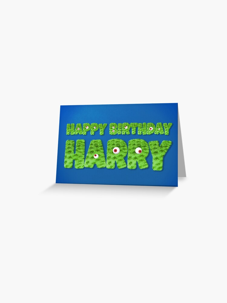 Carte De Vœux Conception De Carte De Voeux Joyeux Anniversaire Harry Furry Monster Par Ltfrstudio Redbubble