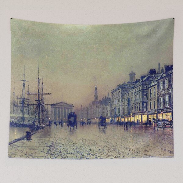 Item preview, Greenock dockside by night by John Atkinson Grimshaw designed and sold by DejaVuStudio.