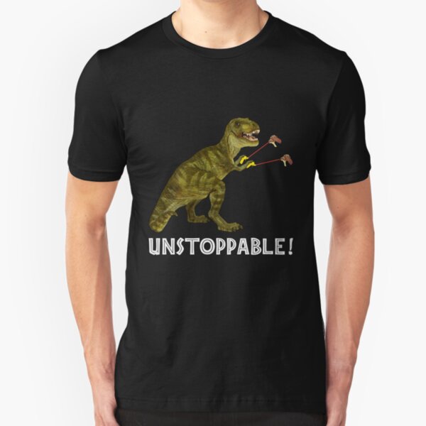 Tyrannosaurus Rex with Grabbers is UnStoppable 2 Slim Fit T-Shirt