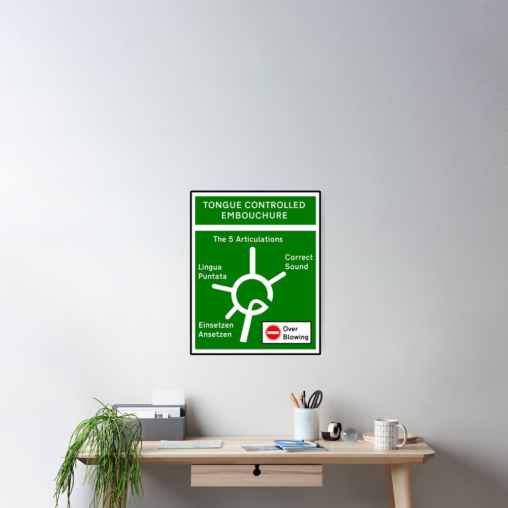 Tongue Controlled Embouchure Traffic Graphic Poster