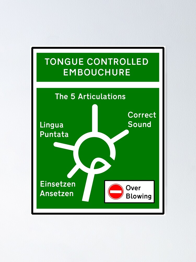Alternate view of Tongue Controlled Embouchure Traffic Graphic Poster