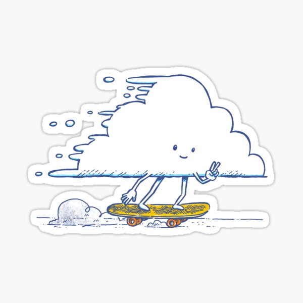 Cloud Skater Sticker
