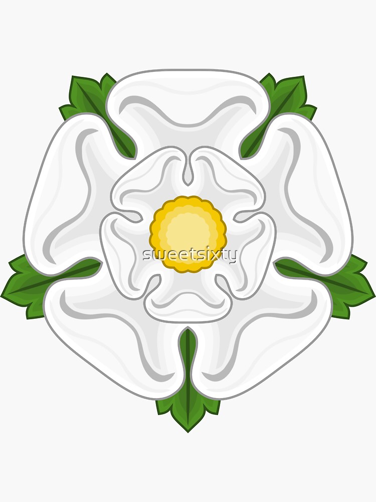 "White Rose of Yorkshire" Sticker by sweetsixty | Redbubble