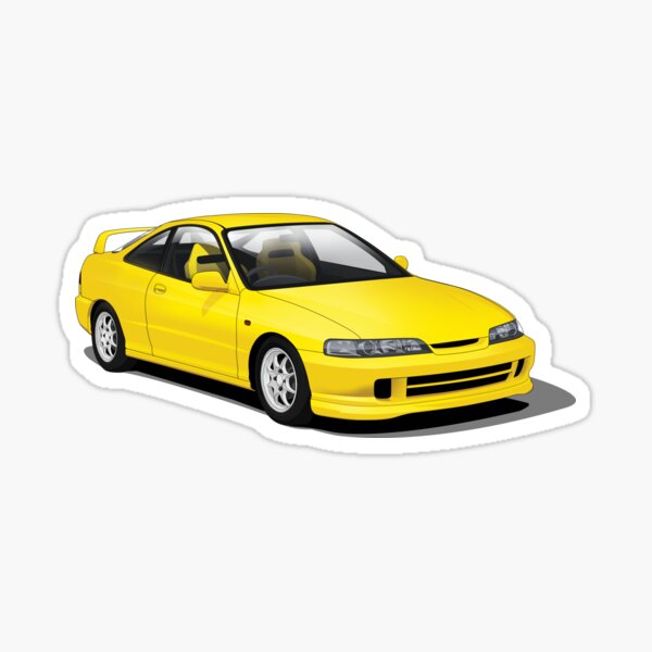 Jdm Integra Dc2 Yellow Sticker By Artymotive Redbubble