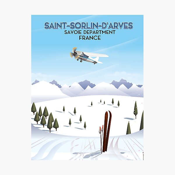 Saint-Sorlin d'Arves France travel poster Photographic Print