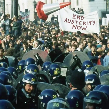 Artwork thumbnail, End Austerity Riot by TrainWreckTees
