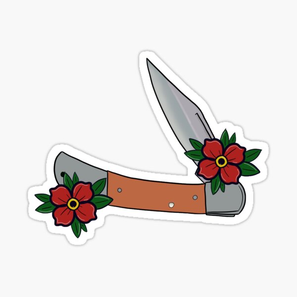 Floral Knife Sticker 