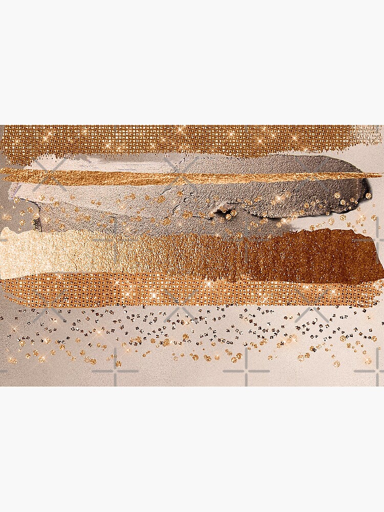 Glitter and Metal Foil Strokes on Copper Blush Metal by MysticMarble