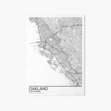 Oakland map poster print wall art, California gift printable, Home and Nursery, Modern map decor for office, Map Art, Map Gifts Art Board Print