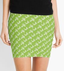 Hot Wife Secrets: Hot Wife Motif - white on green Mini Skirt