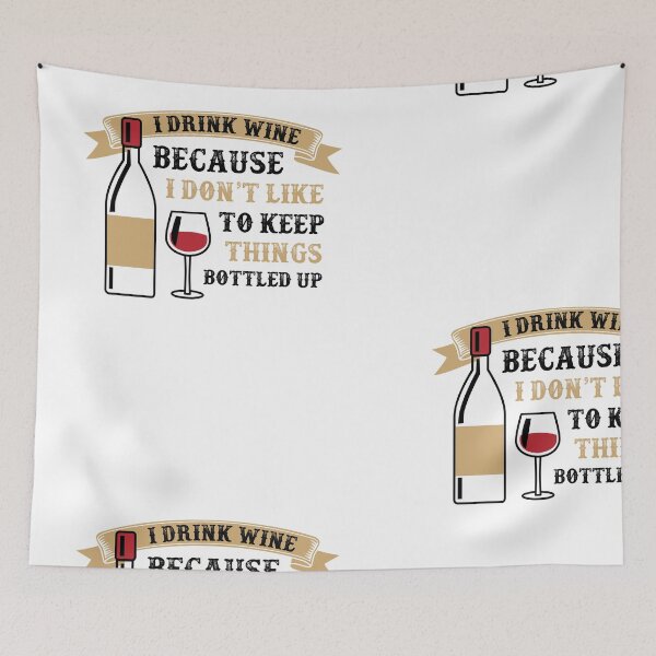 Item preview, I Drink Wine Bottled Up Black designed and sold by OutLoudDesigns.
