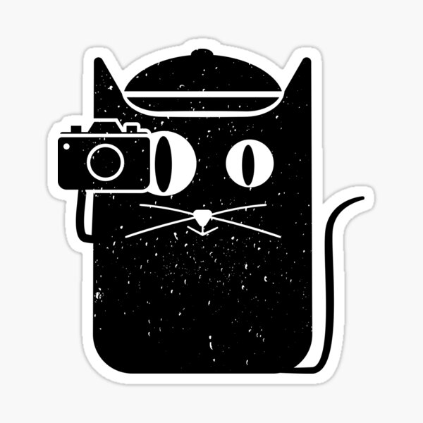 Cat and Camera Sticker