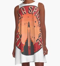 Lassen Sie uns einen SpaceRace zum Mars machen A-Linien Kleid