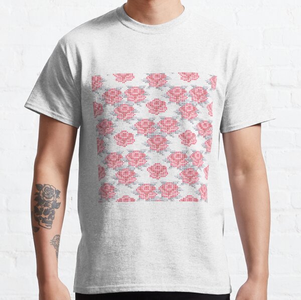 T shirt on sale with rose embroidery