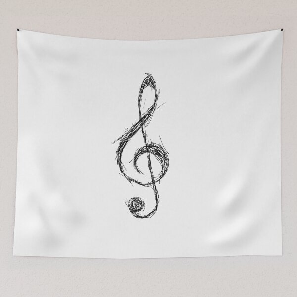 Item preview, Sketched Treble Clef designed and sold by Michael Stewart.