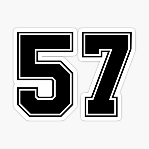 Number 57 White Black Stickers, Magnet