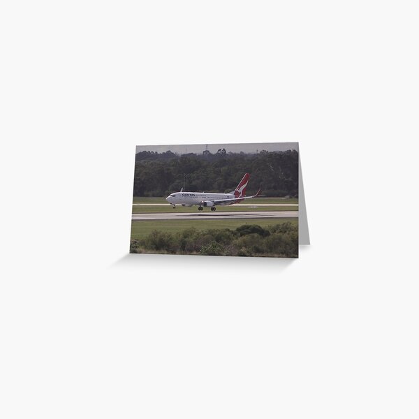 Qantas 737 Landing Greeting Card
