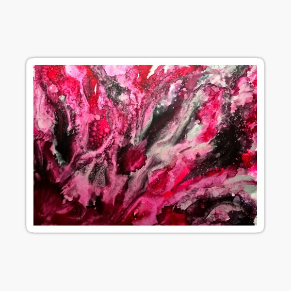 Hell Hath No Fury Abstract Art in Red and Black Sticker
