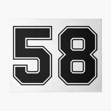 58 American Football Classic Vintage Sport Jersey Number in black number on white background for american football baseball or basketball Art Board Print for Sale by Marcin Adrian Redbubble