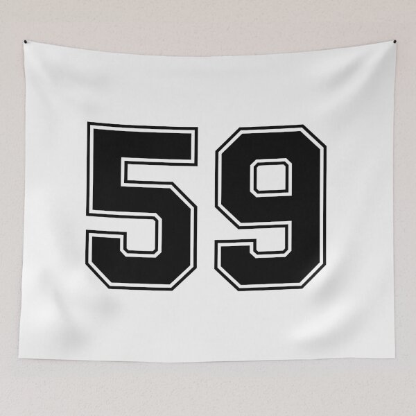Item preview, 59 American Football Classic Vintage Sport Jersey Number in black number on white background for american football, baseball or basketball designed and sold by Marcin Adrian.