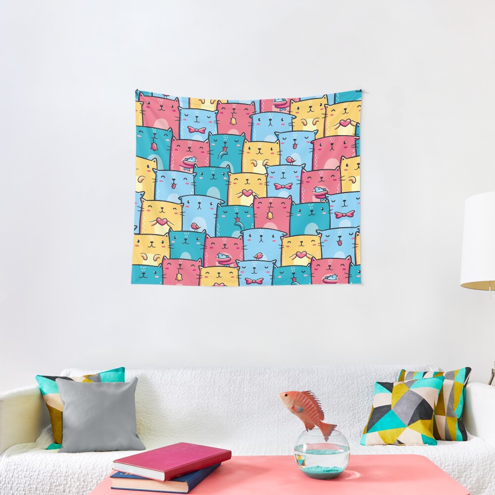 Colorful Cats Tapestry