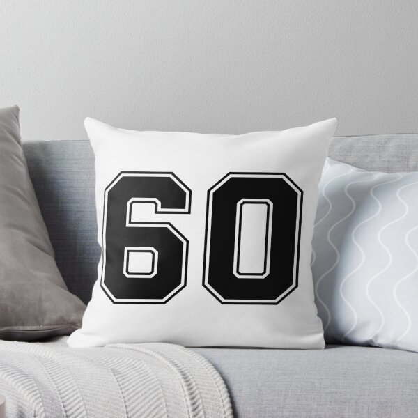 Item preview, 60 American Football Classic Vintage Sport Jersey Number in black number on white background for american football, baseball or basketball designed and sold by Marcin Adrian.