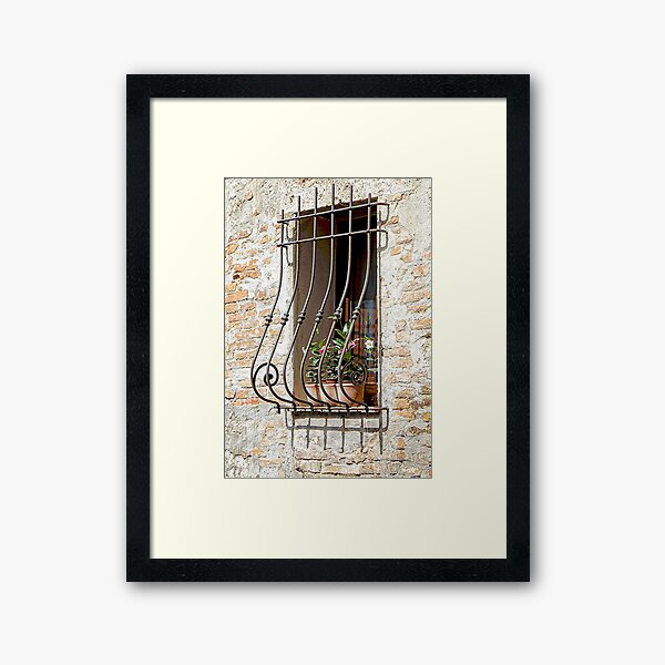 Ornate Window Grill Cetona Framed Art Print