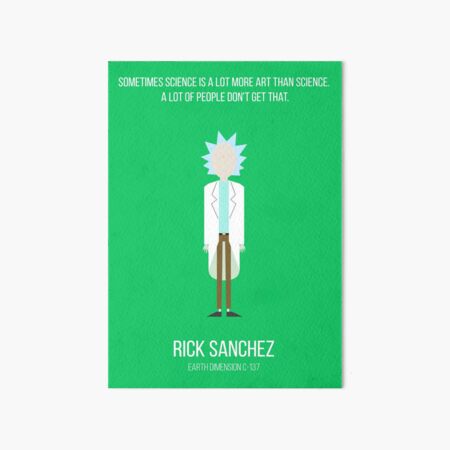 Minimalist Rick Sanchez Art Board Print