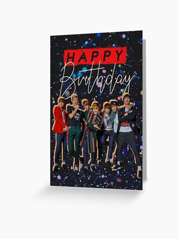 Carte De Vœux Carte D Anniversaire Bts Par Marisaurban Redbubble