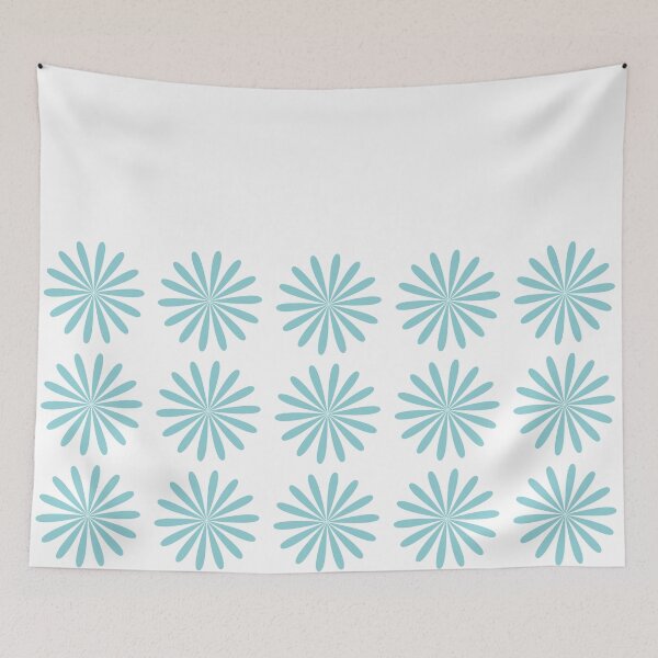 Item preview, Patrón de media margarita en turquesa pálido y blanco designed and sold by kierkegaard.