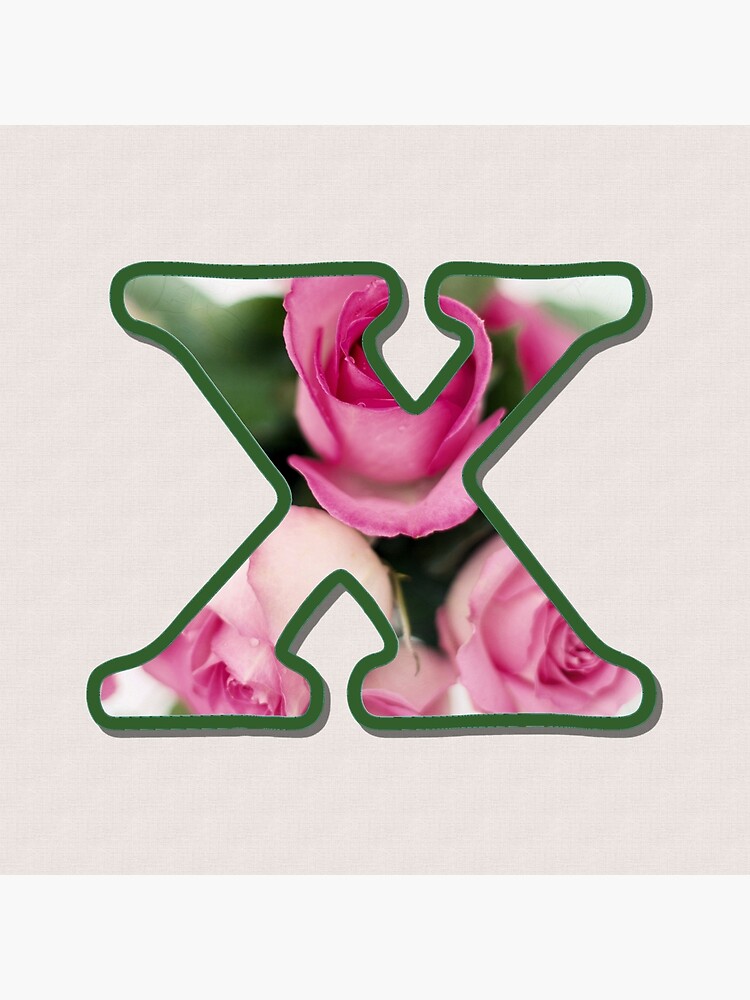 Letter X Rose Monogram Poster For Sale By Gretzky Redbubble
