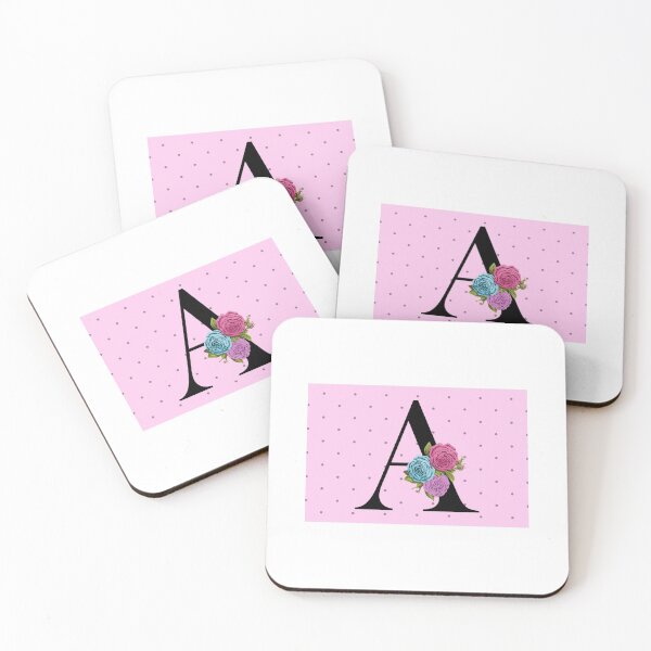 Item preview, MONOGRAMA FLORAL LETRA A EN PUNTO DE POLKA ROSADO designed and sold by angcreations.