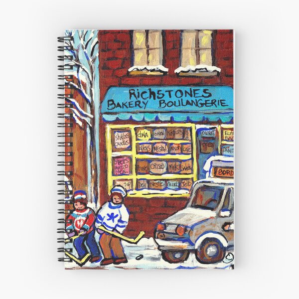 Item preview, LANEWAY HOCKEY ART MONTREAL BAKESHOP PAINTING WINTER SCENE ART designed and sold by Carole  Spandau.