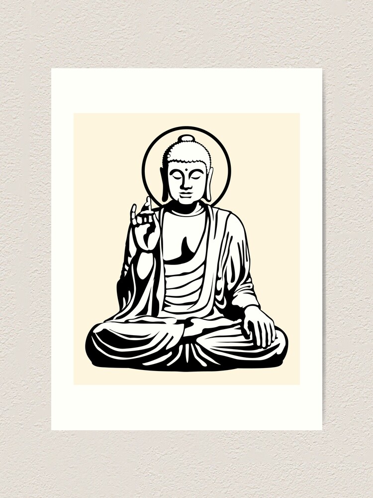 Buddha Quotes Art Print Black White Yin Yang Minimalist Poster