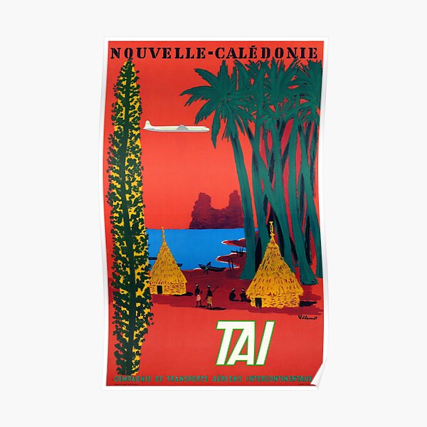 Affiche de voyage vintage de Nouvelle-Calédonie restaurée Poster