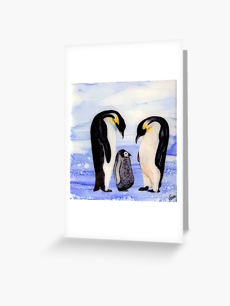 Feliz Navidad Tarjeta De Felicitación Con árbol De Pingüinos Y Regalo En Estilo Plano Bueno Para