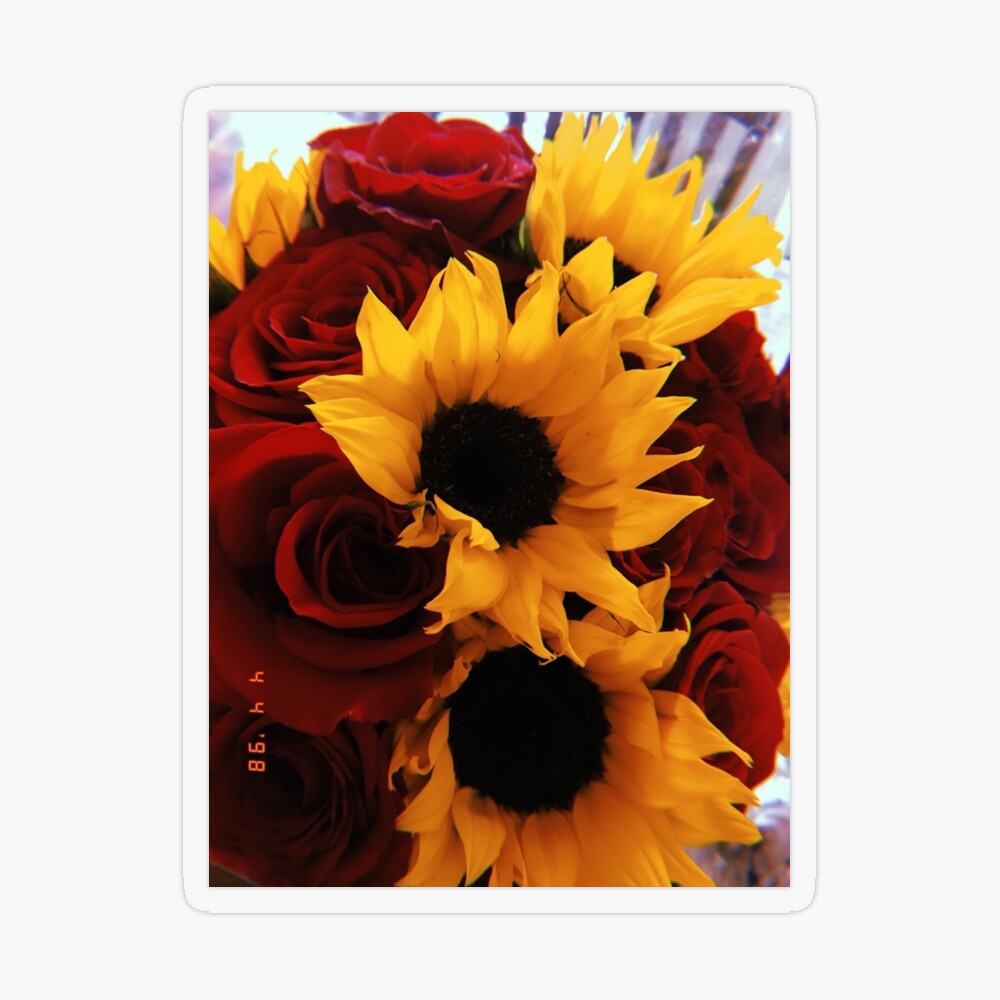 Sunflower, Rose & Daisy Vase, Popular - #9202