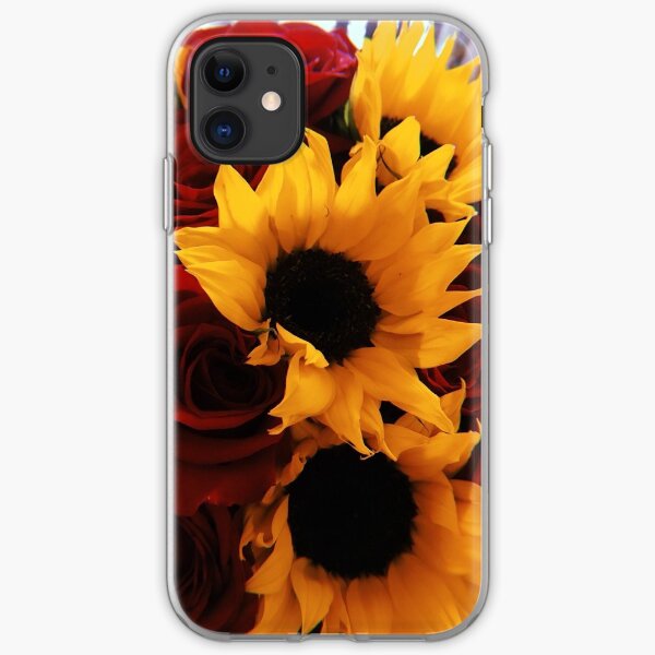 Sunflower and roses bouquet iPhone Soft Case