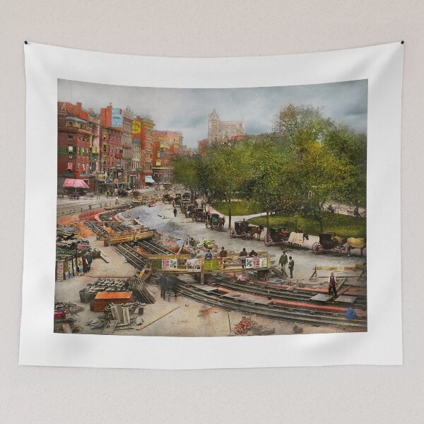 Item preview, City - New York - Laying the track 1891 designed and sold by Mike Savad Photography.