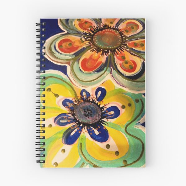 Item preview, Fanciful floral in yellow orange and blue designed and sold by fancifulflowers.