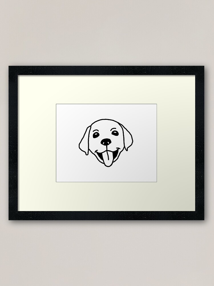 Chien Golden Retriever Dessin Chiot Impression Encadrée