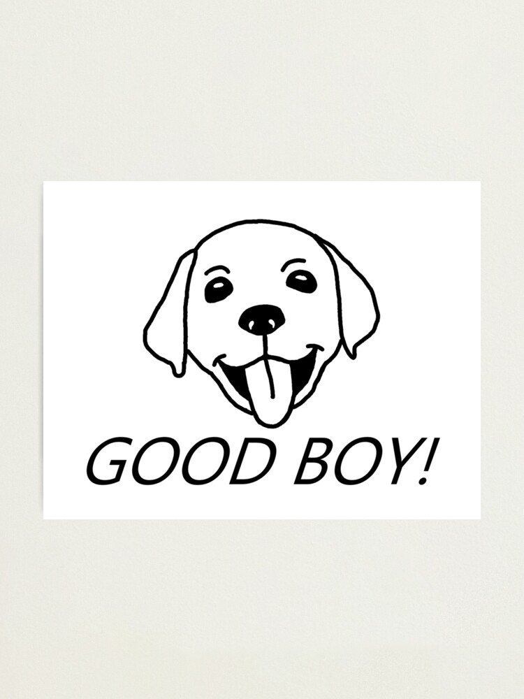 Good Boy Hund Golden Retriever Spruch Fotodruck Von Nijess Redbubble